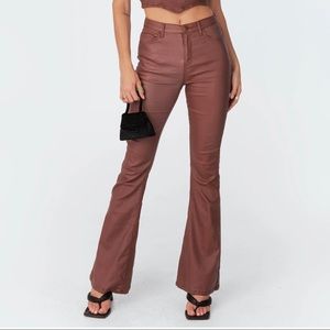 Brown leather pants. Could fit a size 6 or 8.